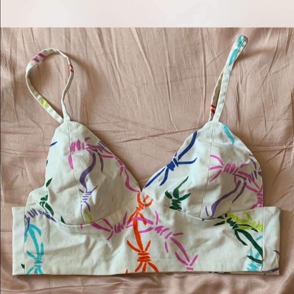 Multicolor Bow Print Bralette
